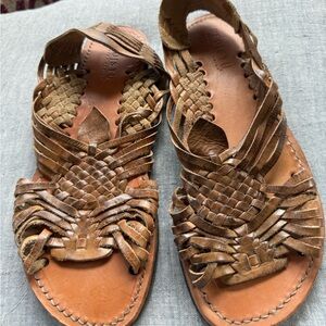 Bed Stu Tan Woven Leather Sandals